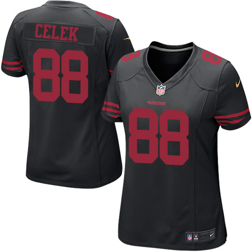 Women's Game Garrett Celek Nike Jersey Black Alternate - #88 NFL San Francisco 49ers